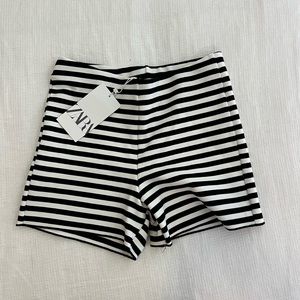 Black and White Striped Shorts